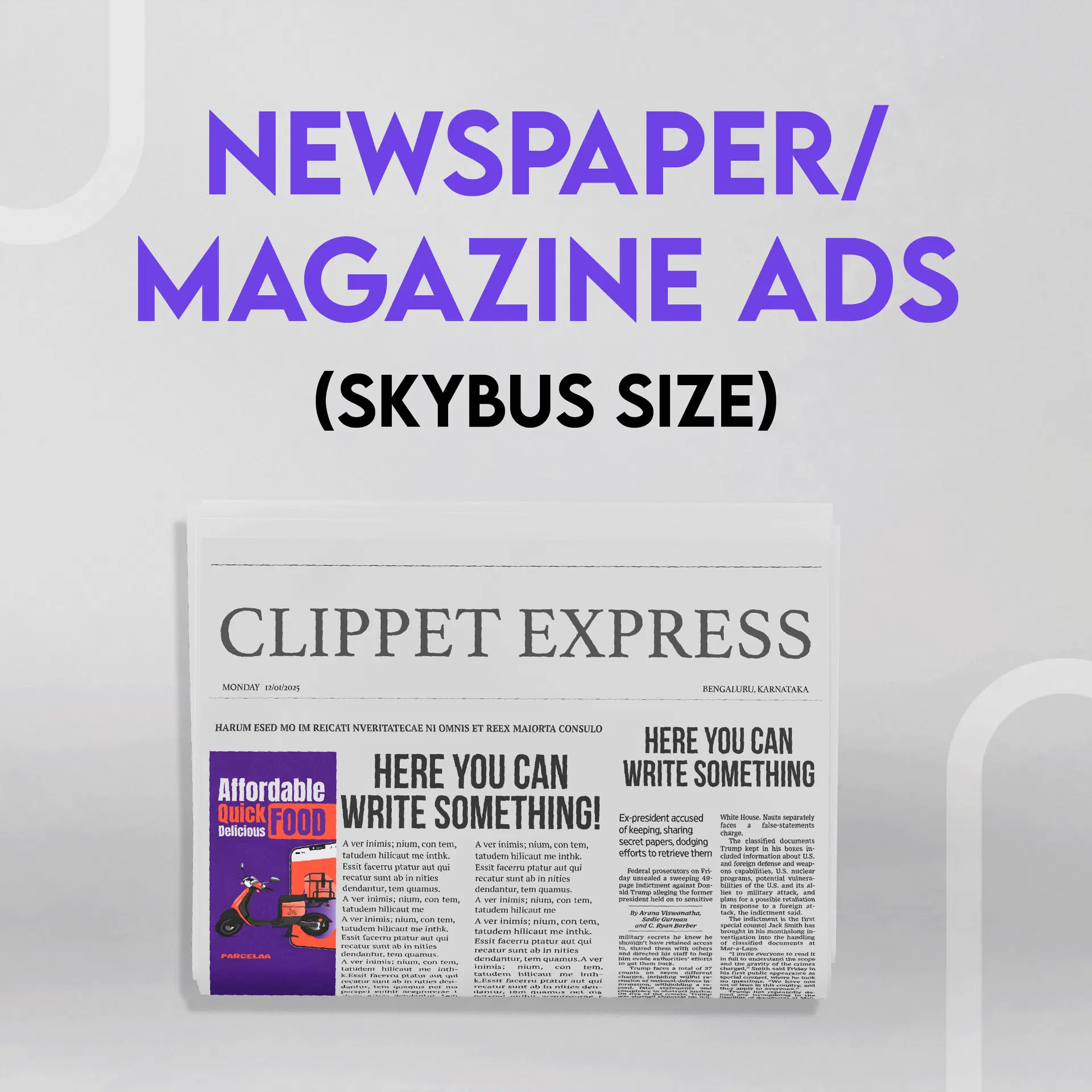 Newspaper/Magazine Skybus Ad Design