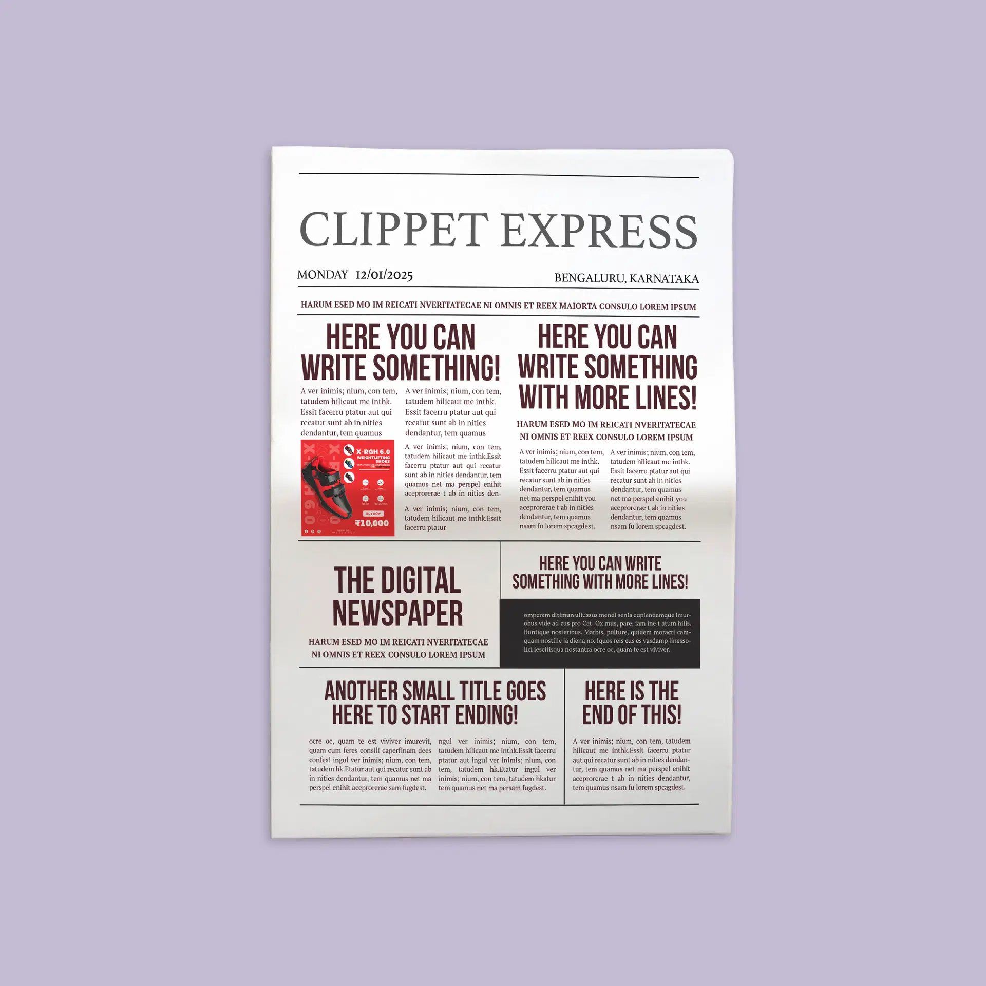 Newspaper/Magazine Pointer Ad Design