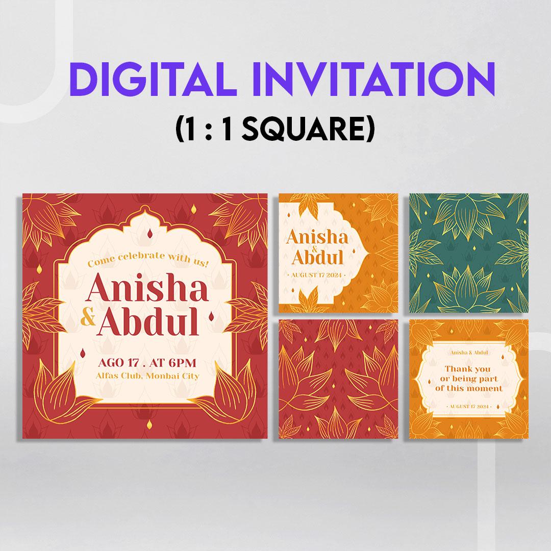 Custom Digital Invitation Design (1 : 1 Square)