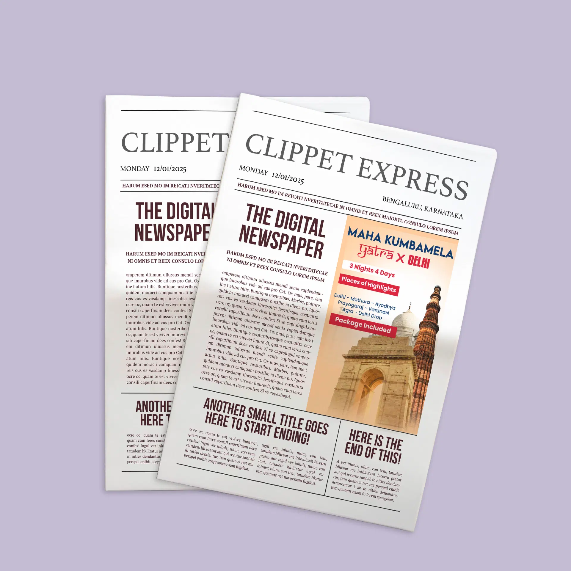 Newspaper/Magazine Ad Design (Quarter)