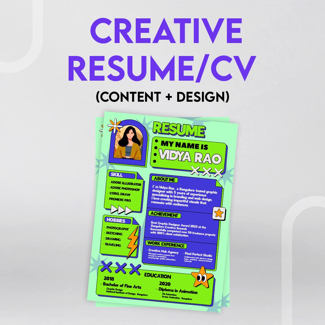Creative Resume/CV Design (with Copyediting)