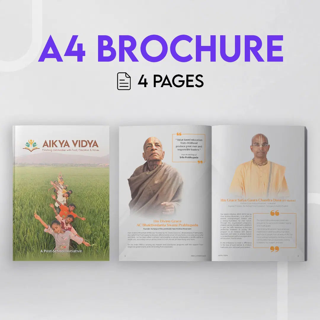 Custom A4 Brochure Design (Bi-Fold/4 Sides)