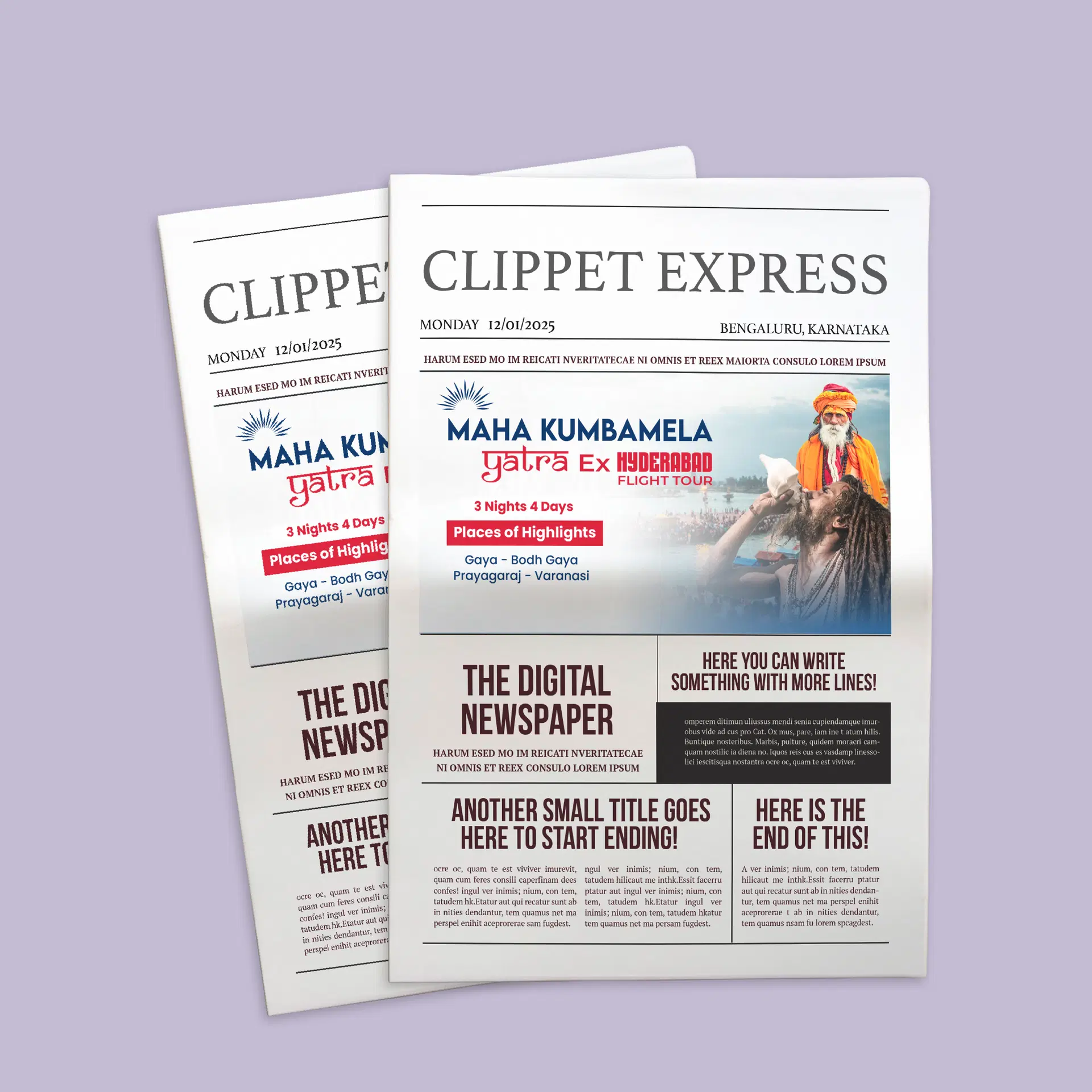 Newspaper/Magazine Ad Design (Half Page)