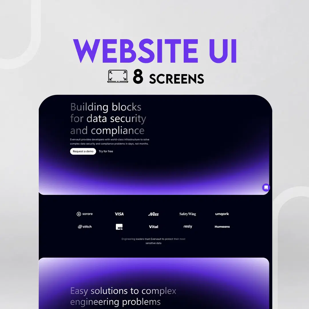 Website/Landing Page UI Design (8 Screens)