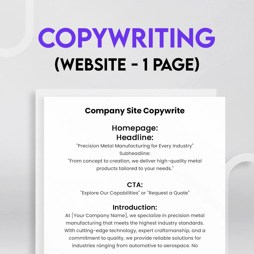 Website Copy (1 Page)
