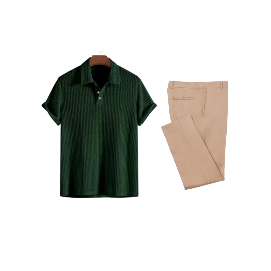 Men's Polo Shirt and Chino Pants Set