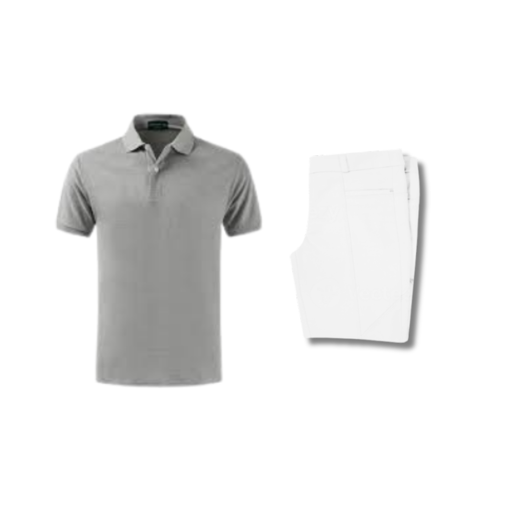 Classic Polo Shirt and White Shorts Set