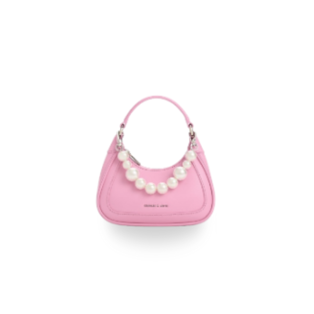 Pink Pearl-Handle Mini Handbag