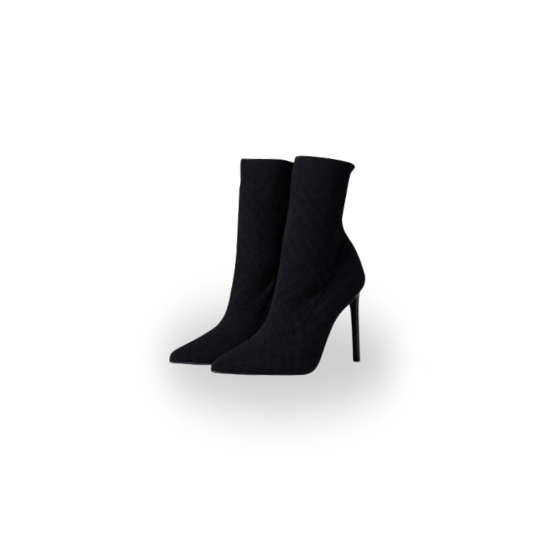 Black High Heel Sock Boots