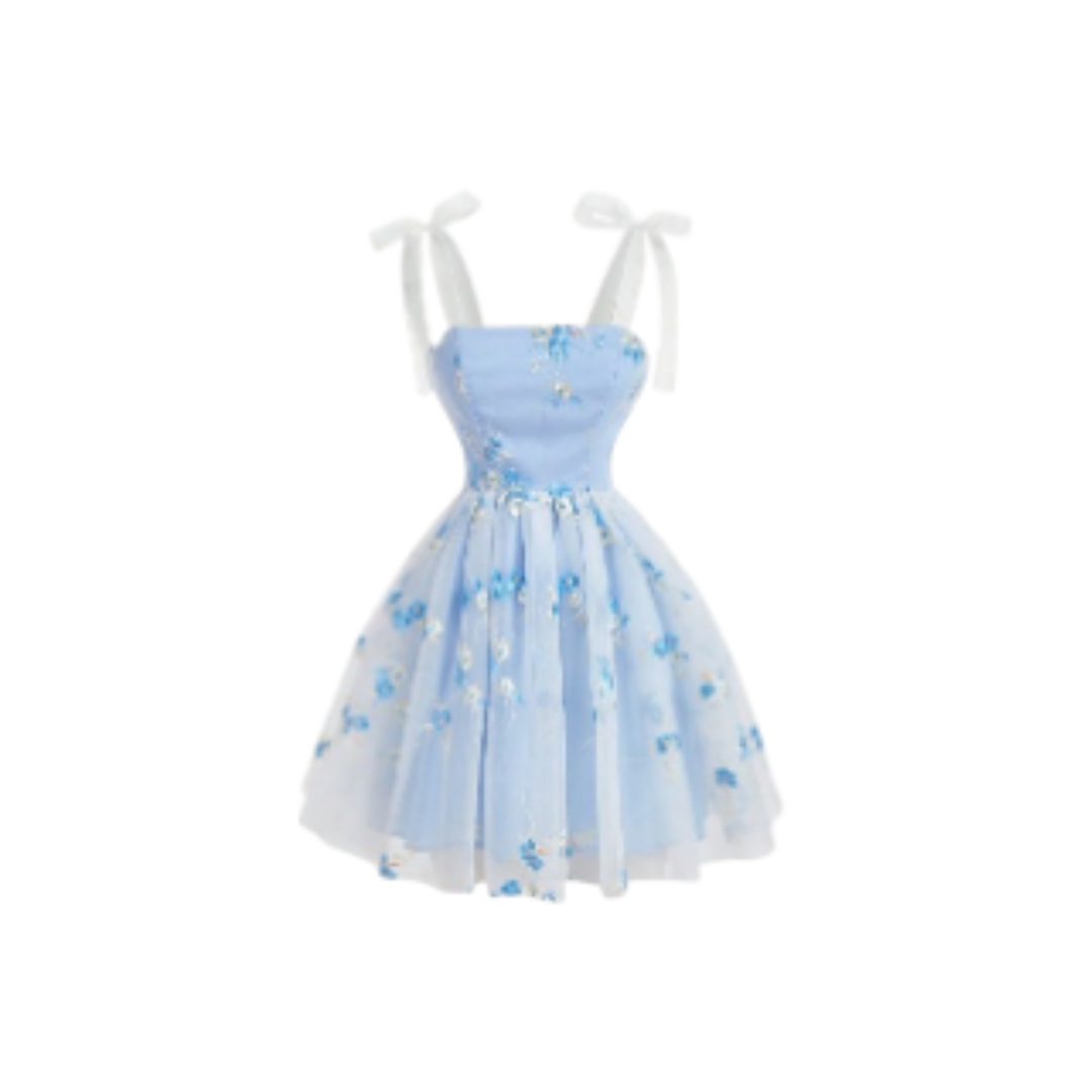 Blue Floral Summer Dress