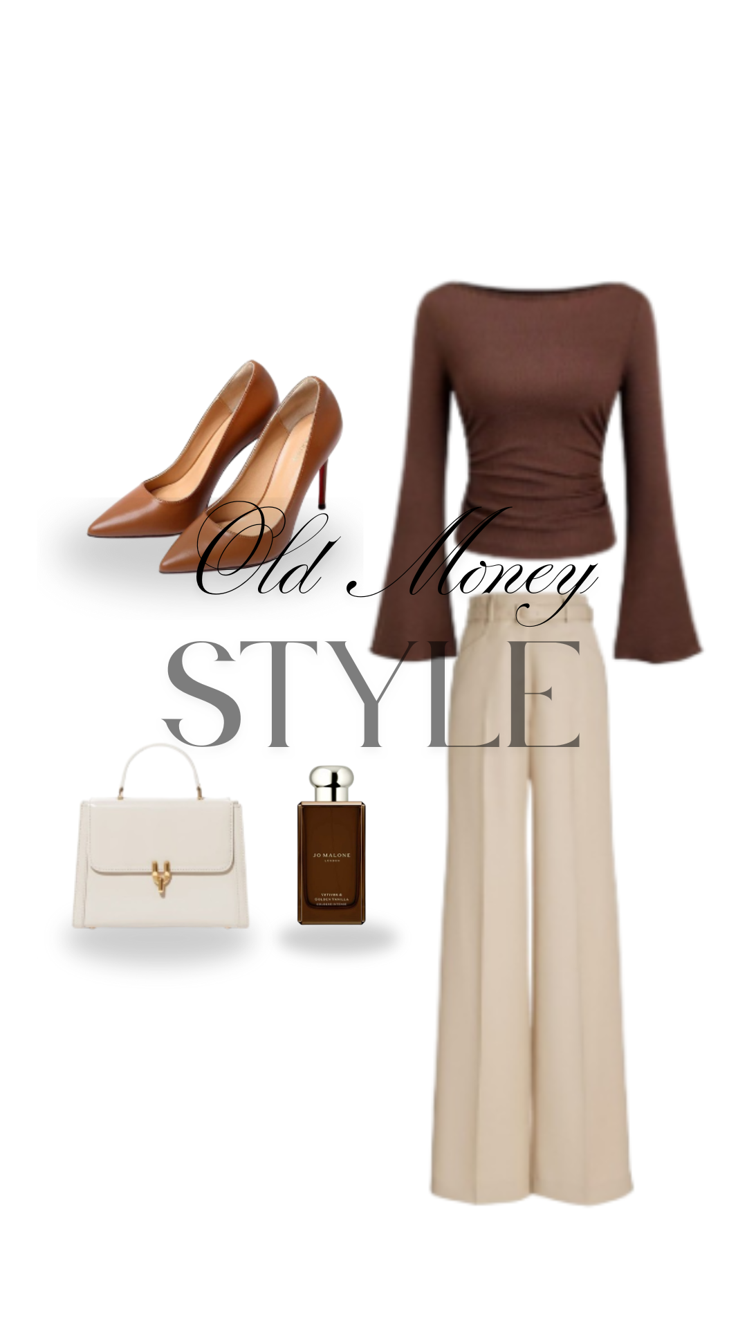 Elegant Brown Flared Sleeve Top