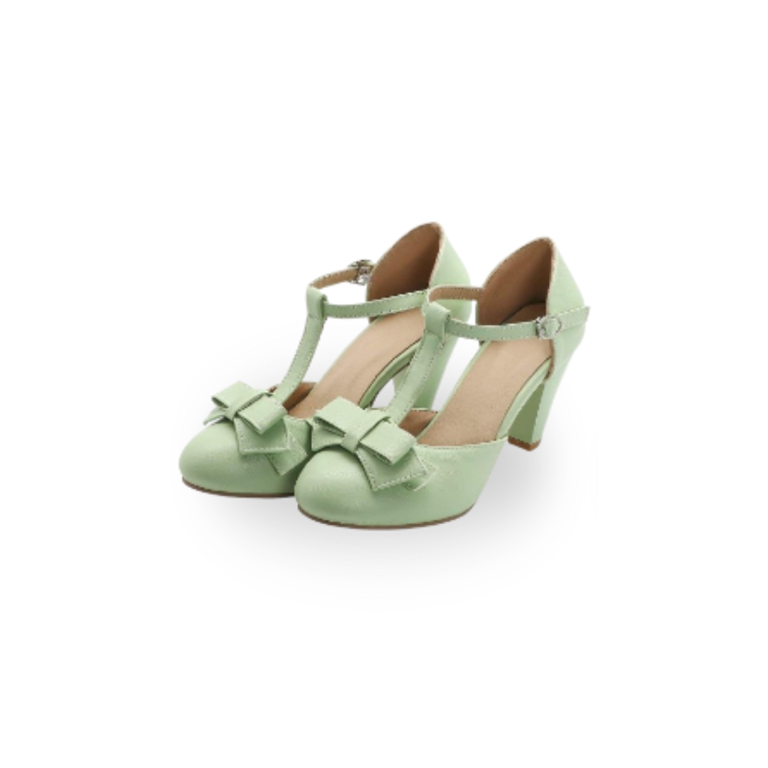 Mint Green Bow Heels