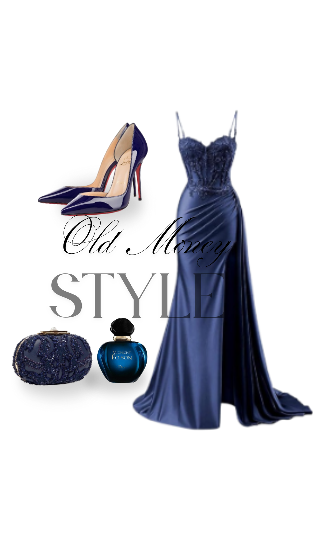 Elegant Navy Blue Evening Gown