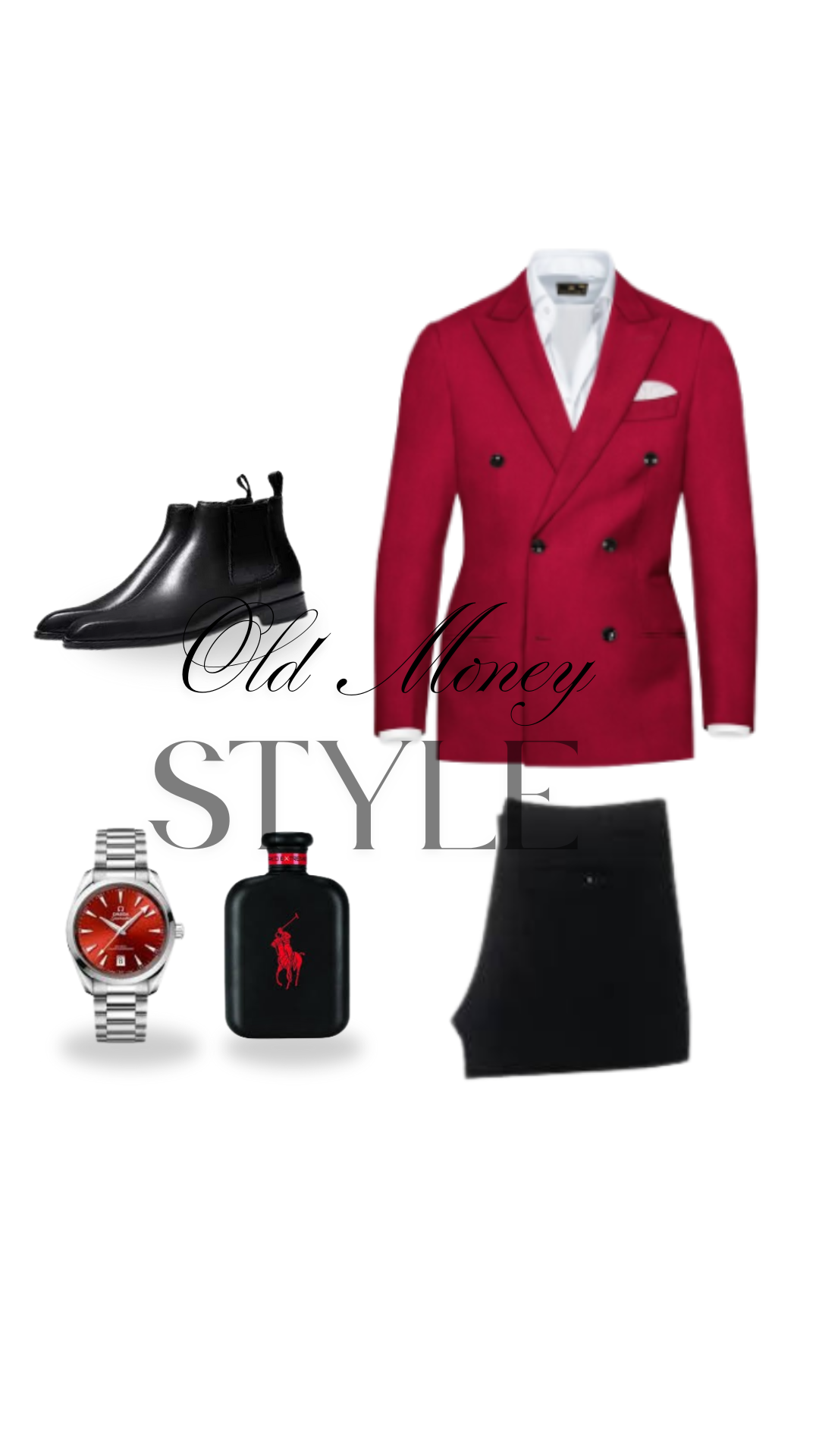 Red Double-Breasted Blazer