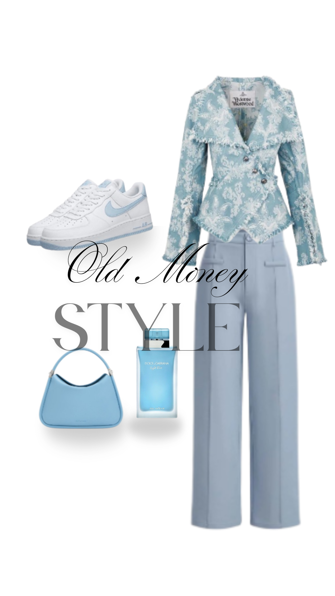 Blue Jacquard Blazer Set