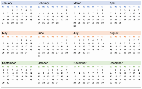 Wedding and Events Reservations Calendar