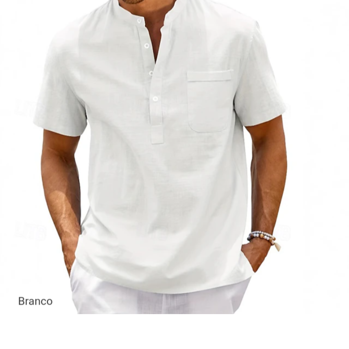 Camisa Polo  gola de padre em viscose e linho.Diversas cores .