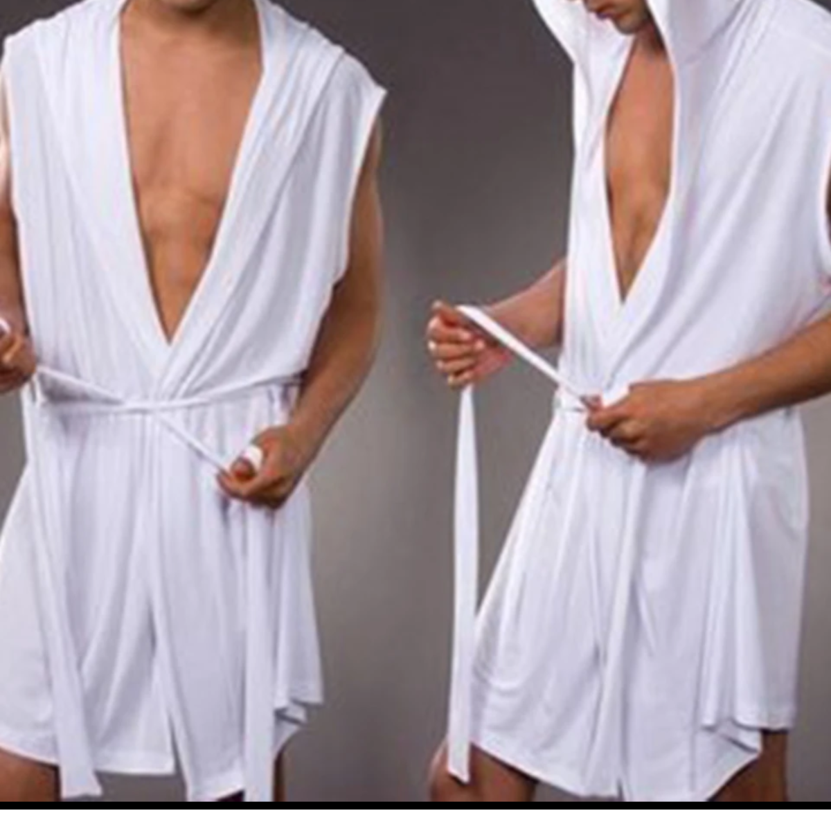 SAIDA DE BANHO ATOALHADO ALGODÃO COM CAPUZ HOMENS E CUECA SLIN.