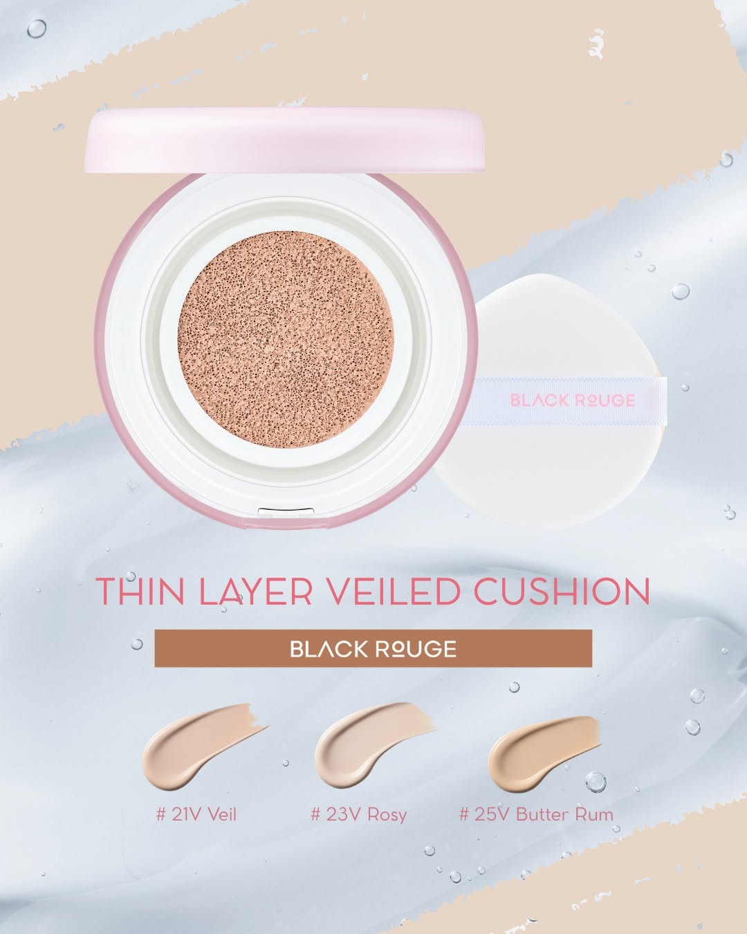 BLACK ROUGE THIN LAYER VEILED CUSHION -كريم أساس كوشن