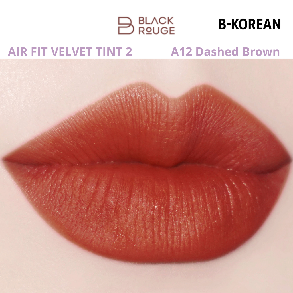 Black Rouge Air Fit Velvet Tint 2 - A12 Dashed Brown -بلاك روج إير فيت فيلفيت تينت