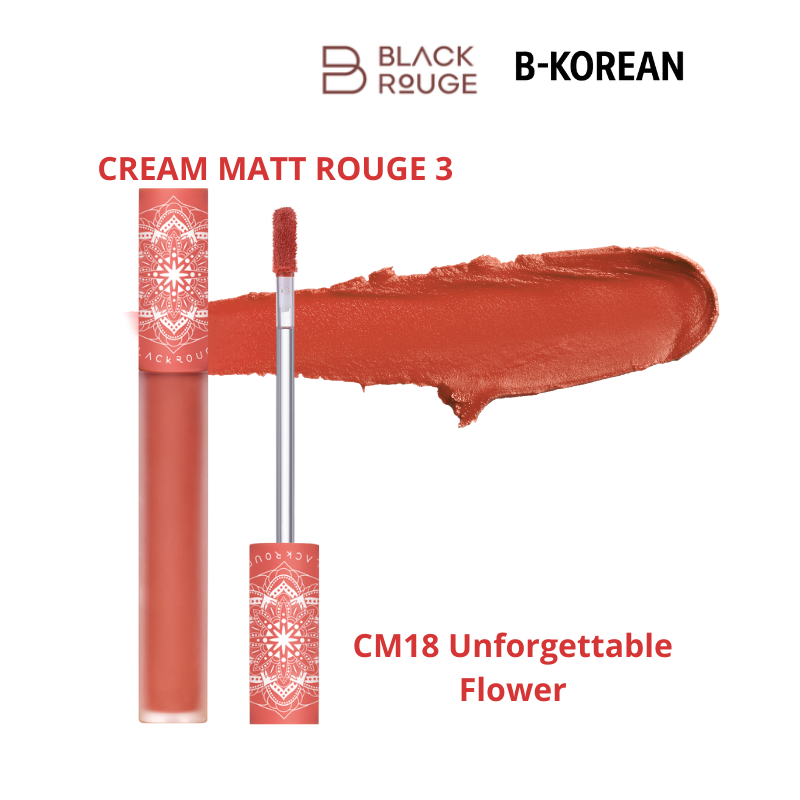 CREAM MATT ROUGE 3 - CM18 Unforgettable Flower -  بلاك روج كريم مات روج 3
