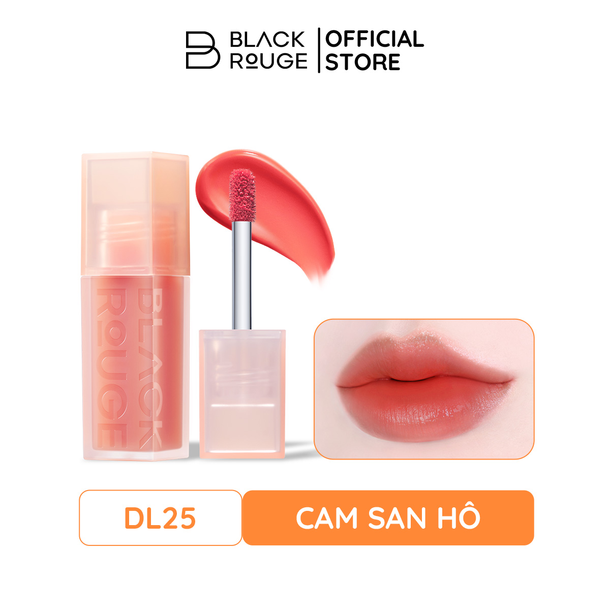  BLACK ROUGE DOUBLE LAYER OVER VELVET 4 - DL25 Pure Pomelo -أحمر شفاه أسود مزدوج الطبقات على المخمل الإصدار الرابع