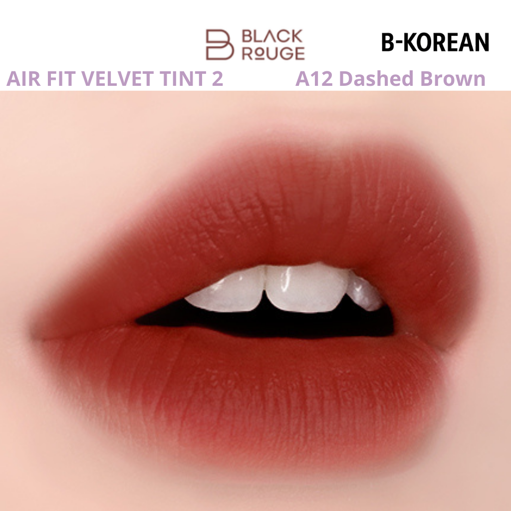 Black Rouge Air Fit Velvet Tint 2 - A12 Dashed Brown -بلاك روج إير فيت فيلفيت تينت