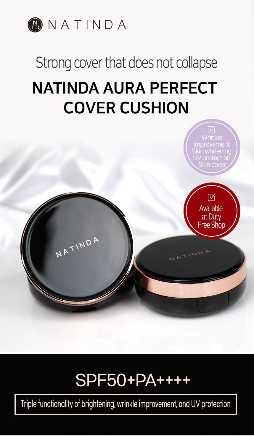 كوشن ناتيندا أورورا بيرفكت – NATINDA Aura Perfect Cover Cushion -#23 / Beige – بيج