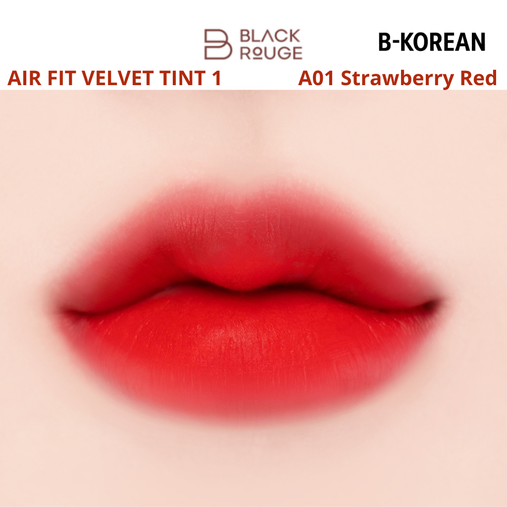Black Rouge Air Fit Velvet Tint 1 -A01 Strawberry Red -بلاك روج إير فيت فيلفيت تينت  