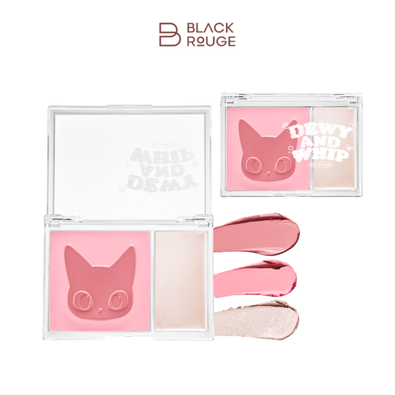 BLACK ROUGE - Dewy Whip Cheek & Beam -DW01 Strawberry -أحمر شفاه أسود - ديوي ويب تشيك آند بيم