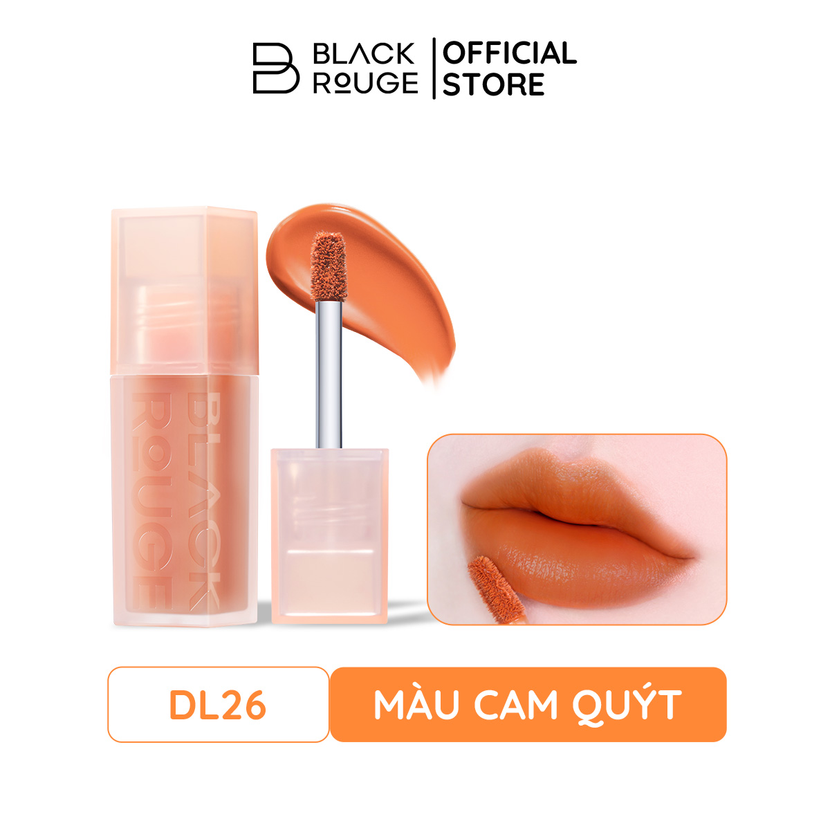  BLACK ROUGE DOUBLE LAYER OVER VELVET 4 - DL26 Tangerine-أحمر شفاه أسود مزدوج الطبقات على المخمل الإصدار الرابع
