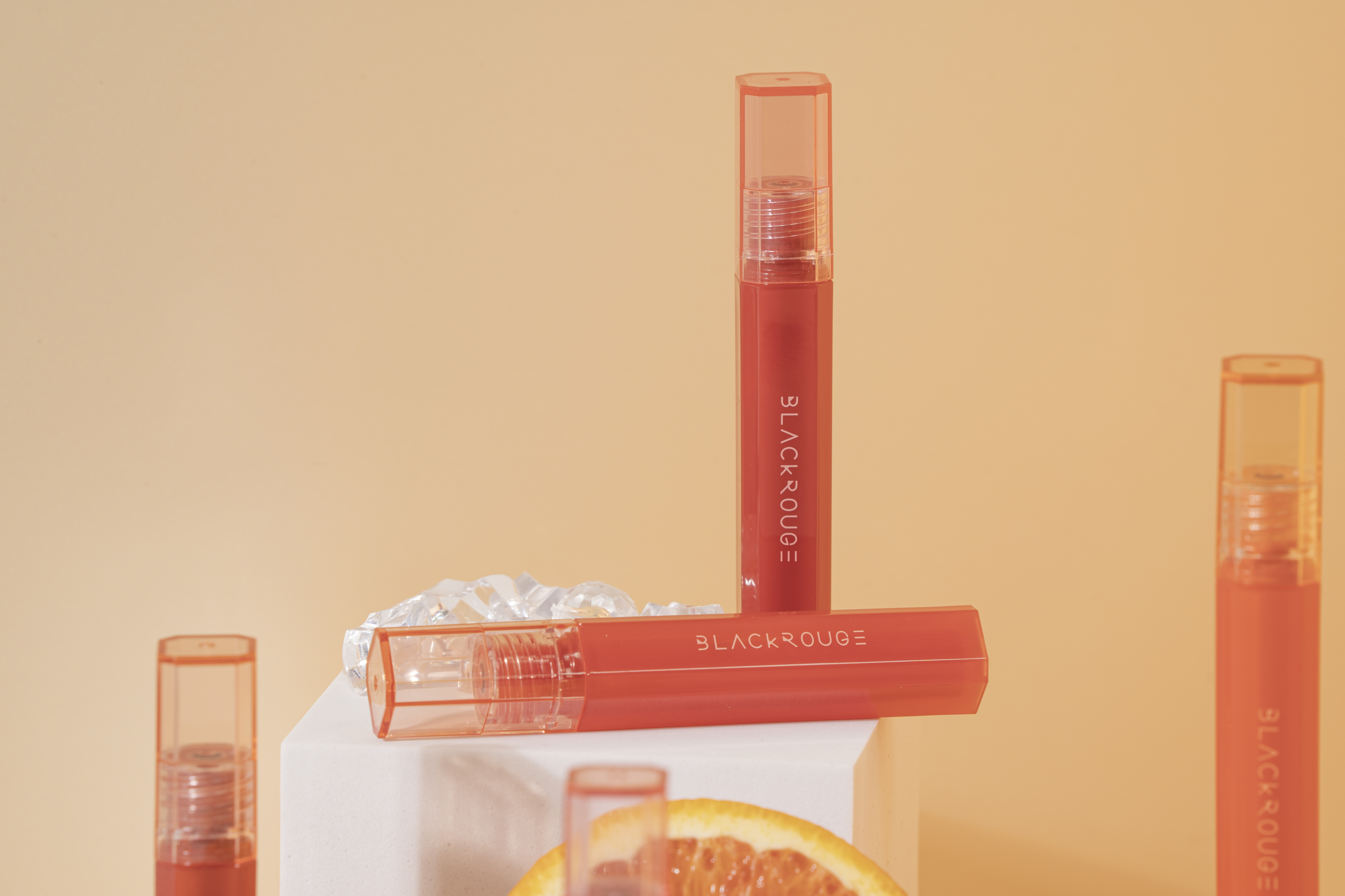 BLACK ROUGE - Half N Half Water Glow 2  -HG08 Hazelnut Syrup-  أحمر شفاه أسود - نصف ونصف متوهج مائي 2
