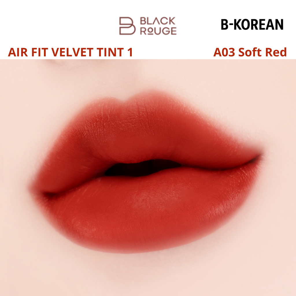 Black Rouge Air Fit Velvet Tint 1 -A03 Soft Red -بلاك روج إير فيت فيلفيت تينت  