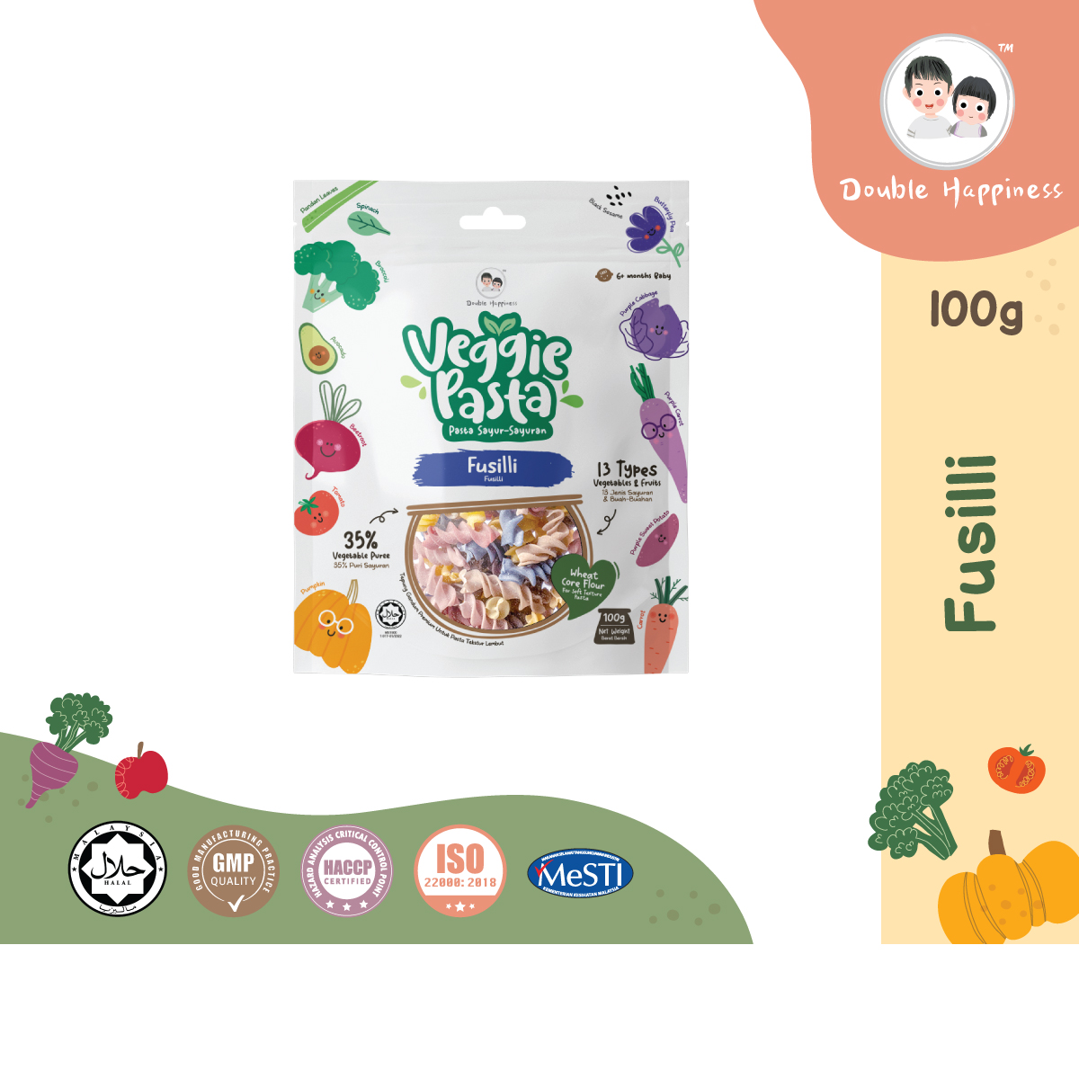 Double Happiness Veggie Pasta 100g
