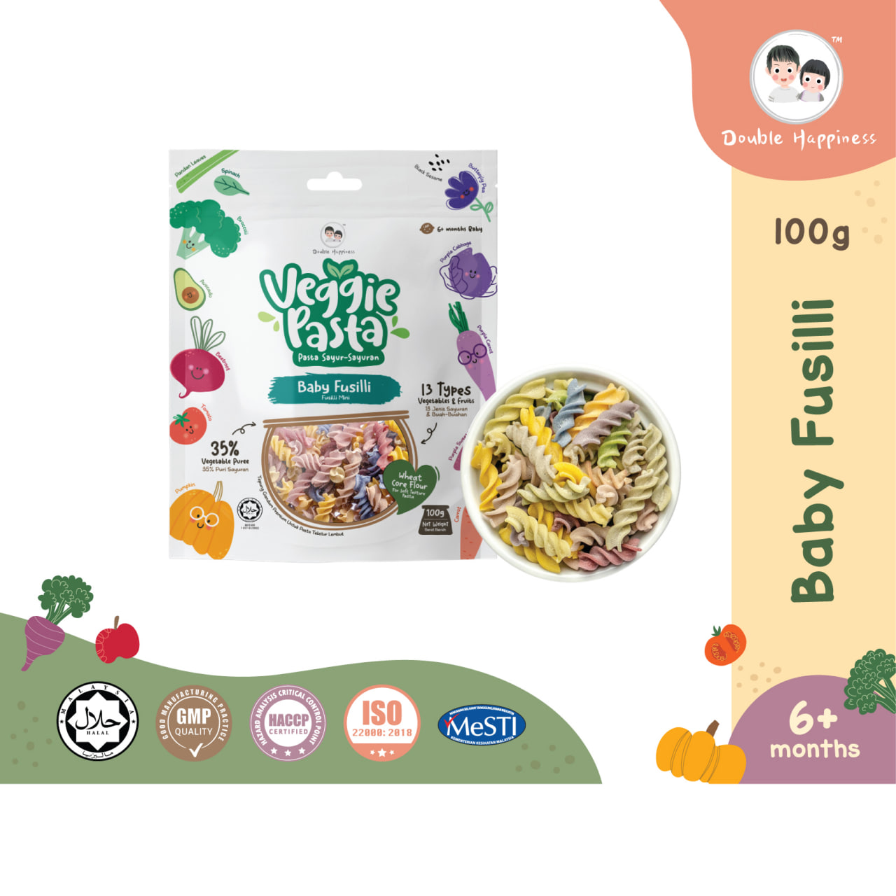 Double Happiness Veggie Pasta 100g