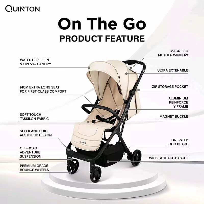 Quinton On The Go Stroller Ultra Compact Fold to Store in Small Space