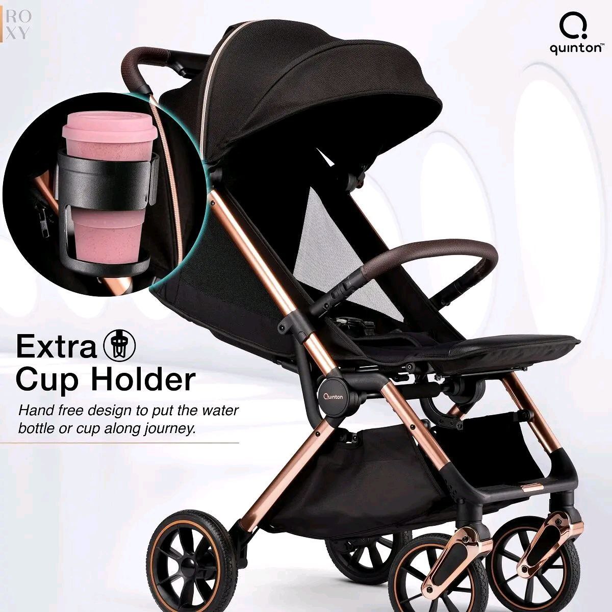 Quinton Roxy Stroller: Pack And Go Travel Bag (Rose Gold)