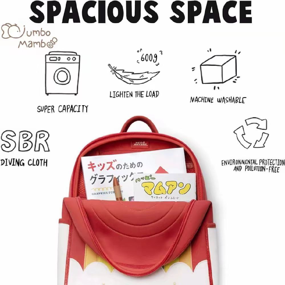 ZoyZoii B19 SBR Diving Material School Backpack (Rocket)