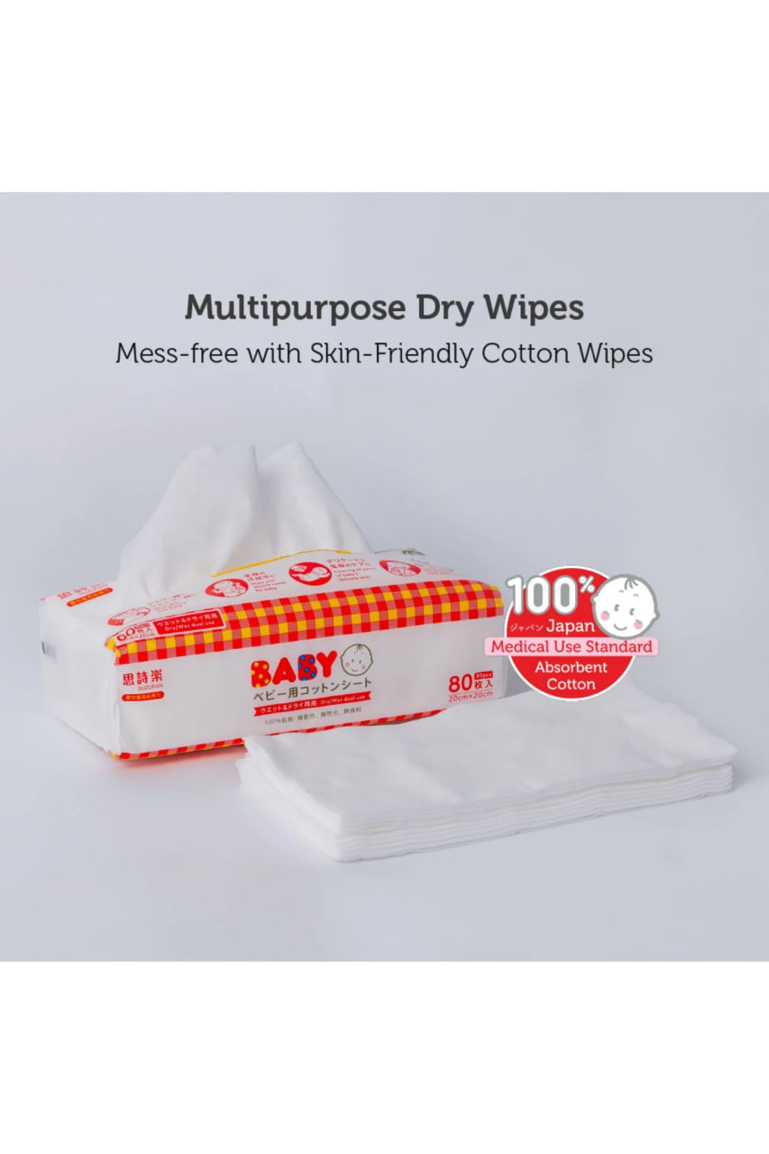 Suzuran Baby Cotton Sheet Multipurpose Travel Friendly 80pcs