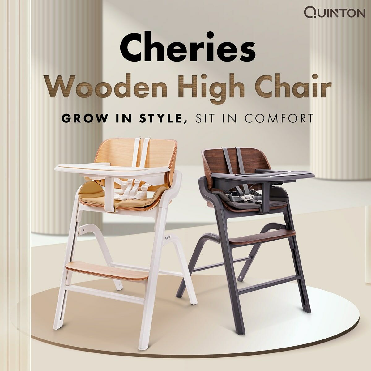 Quinton Cheries Wooden High Chair Baby
