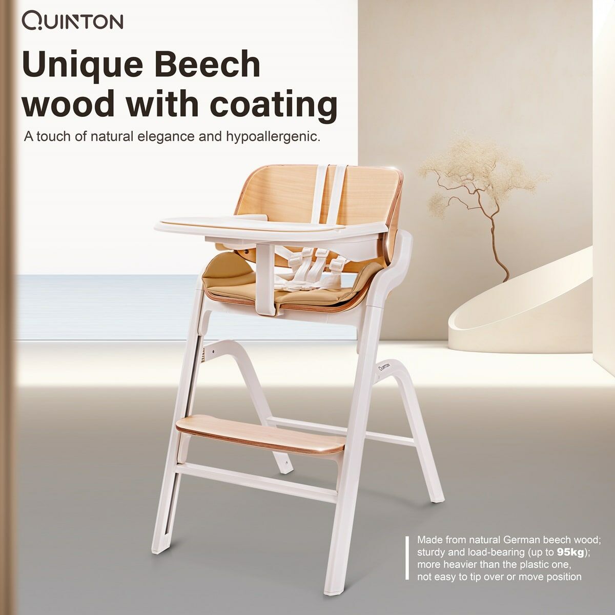 Quinton Cheries Wooden High Chair Baby 