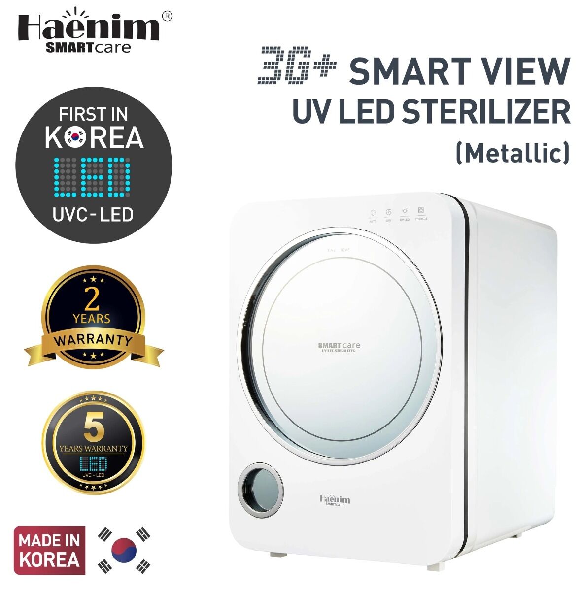 Haenim 3G+ Smart View UV-C LED Electric Sterilizer (White-Metal)