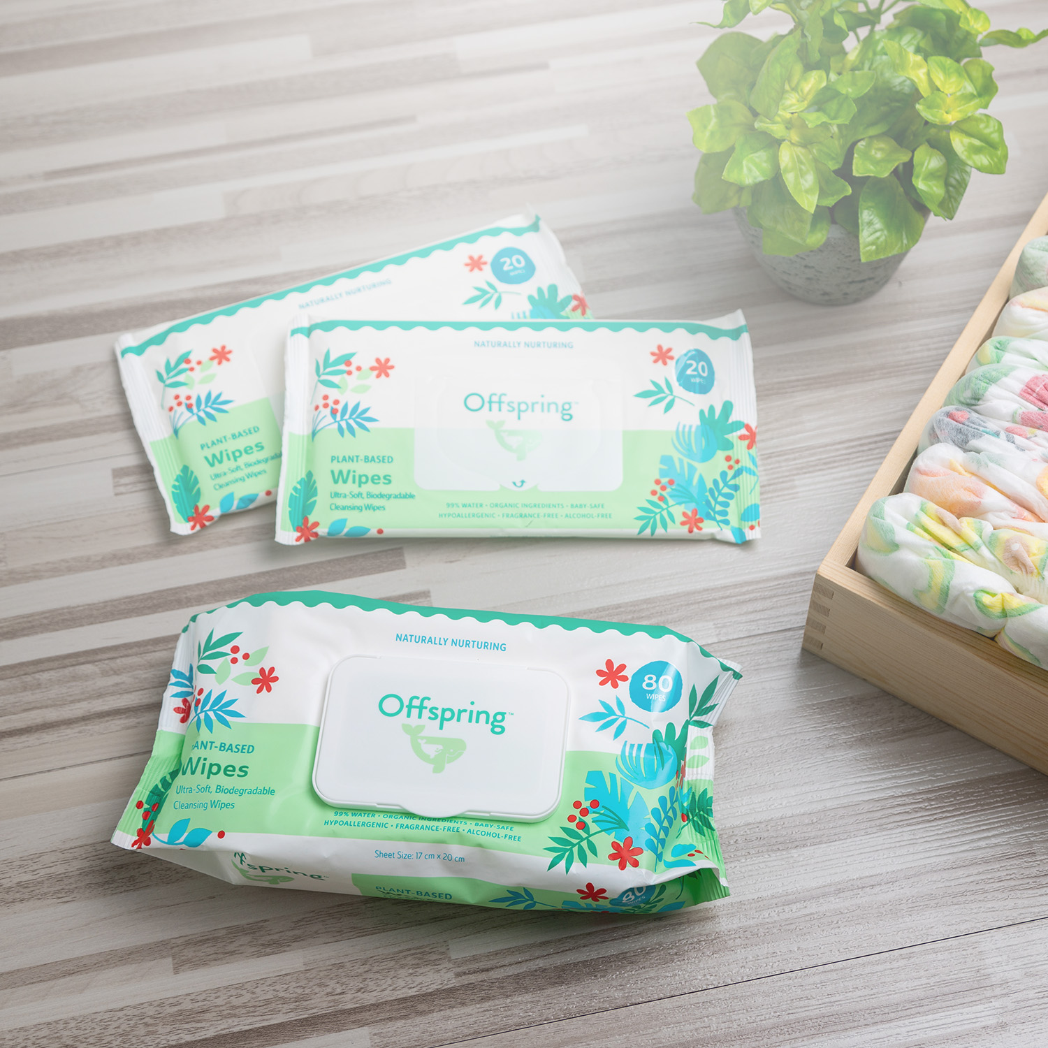 Off Spring Plant-Based Wipes 80pcs