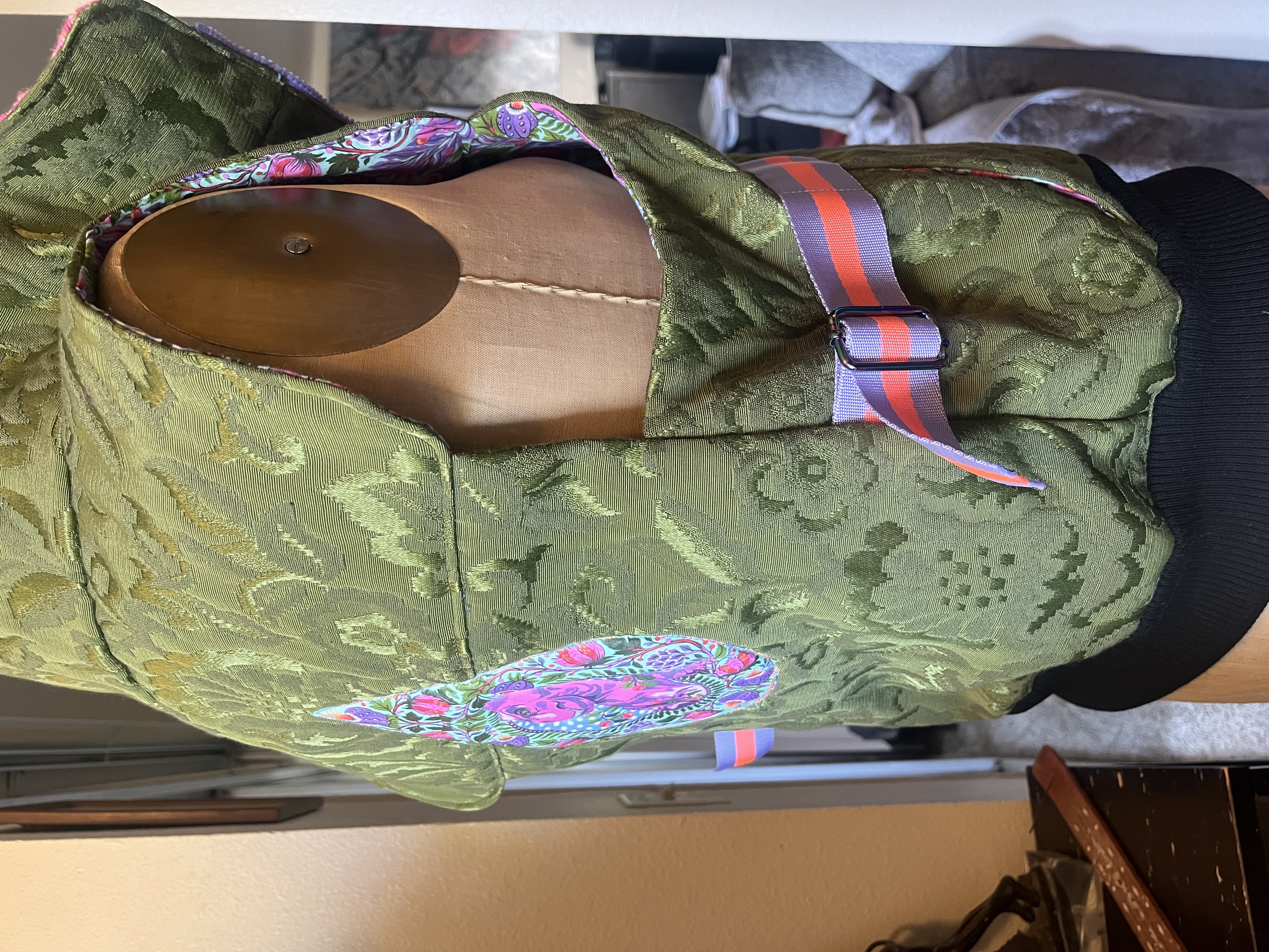 momo Dino insulated vest with Dinosaur quilted applique' detail on back and chest