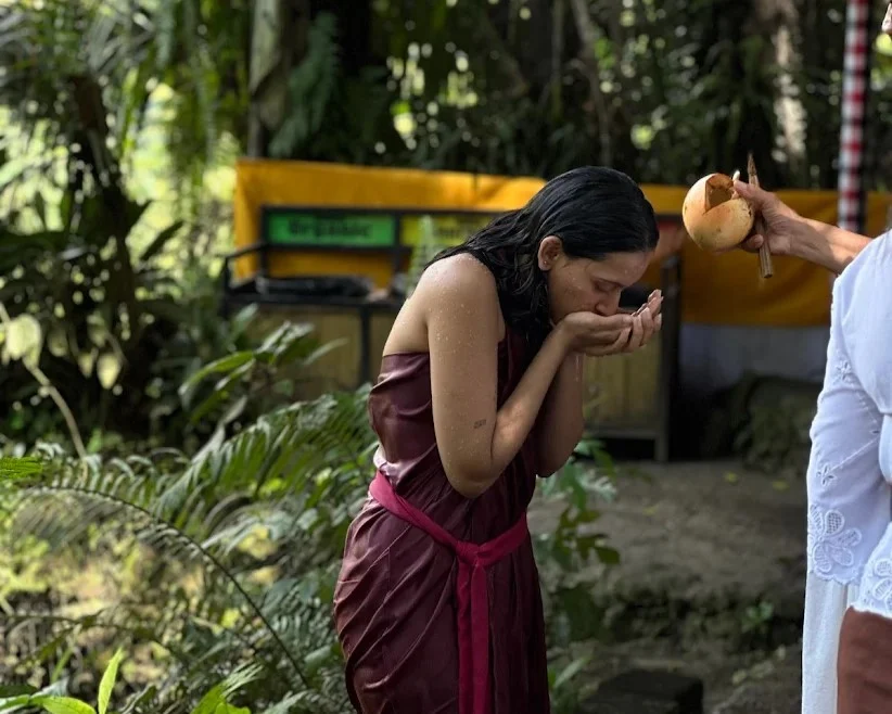 Melukat Ceremony at Beji Griya Waterfall