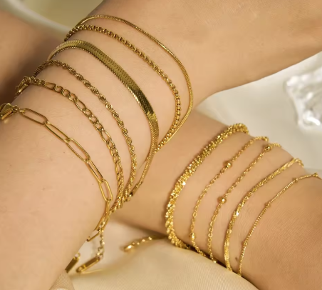 Gold Bracelets Set