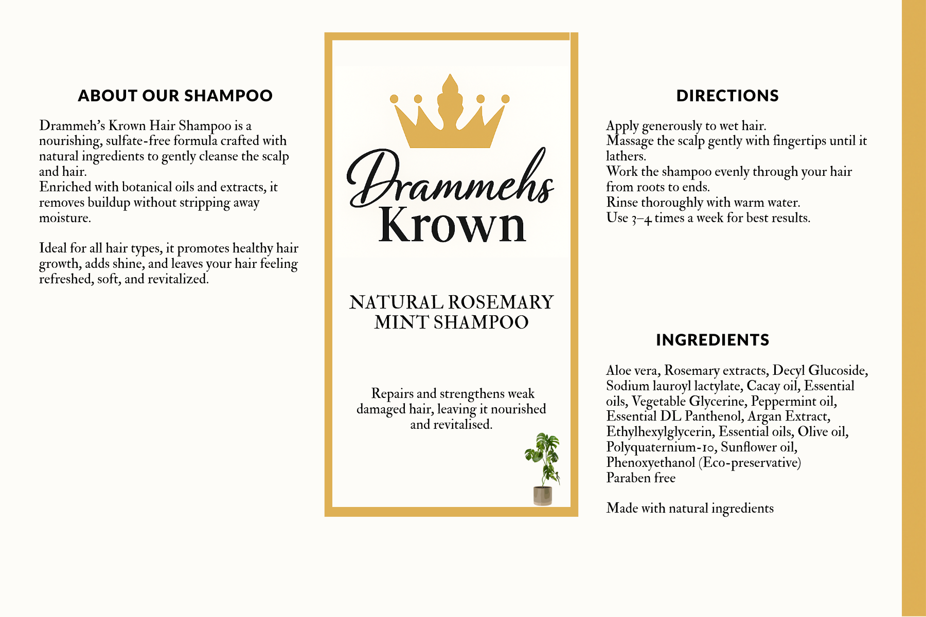 Natural Rosemary Mint Shampoo