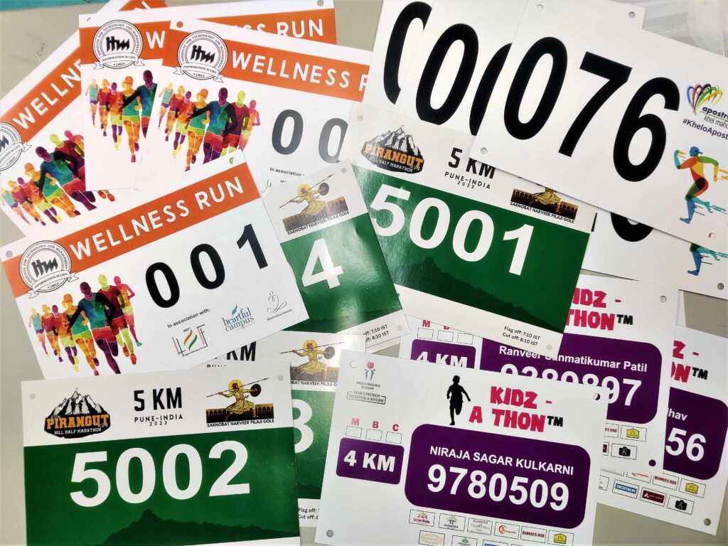 Marathon Bibs with Tags and Spacers (Set of 10)