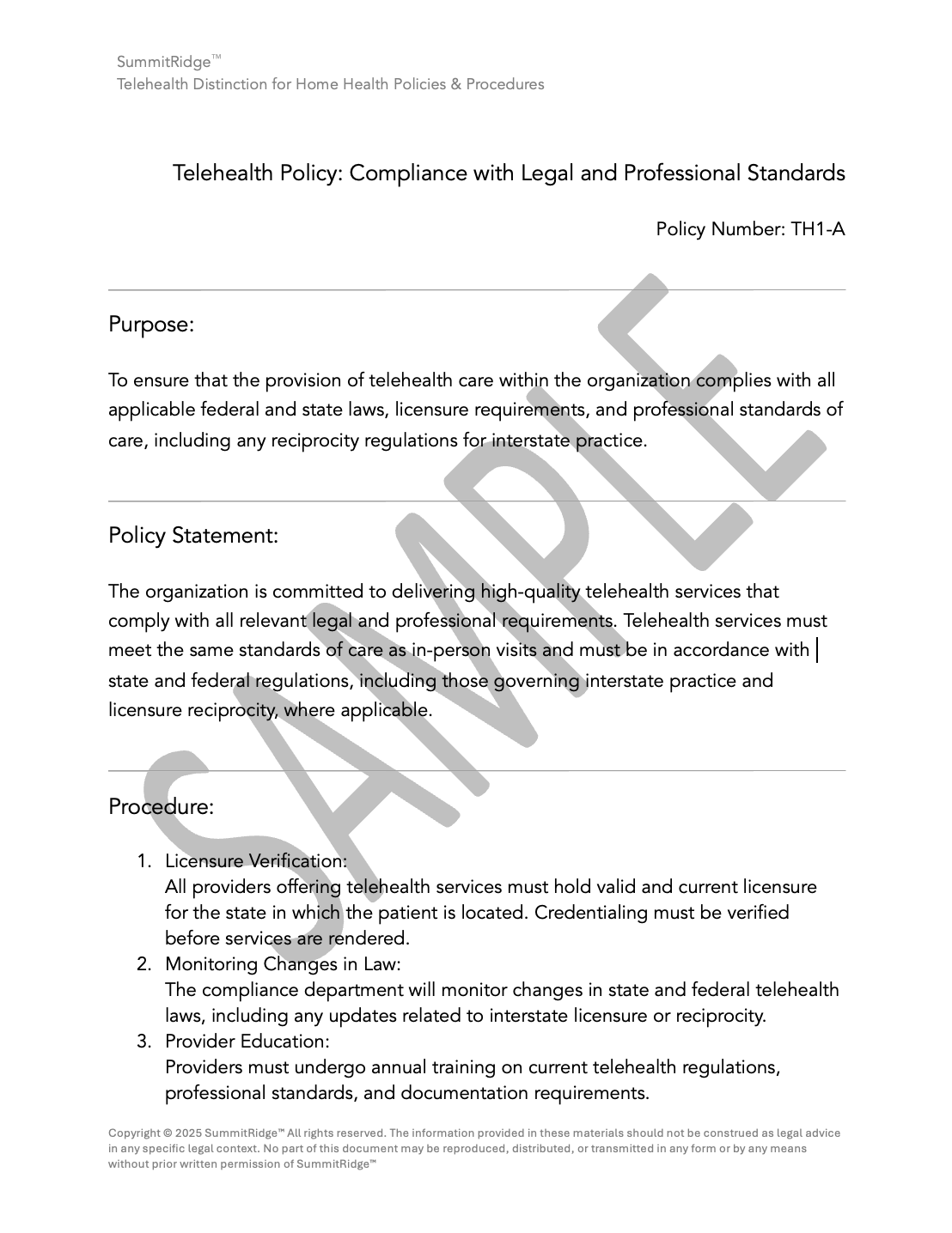 Telehealth Distinction for Home Health Policies & Procedures