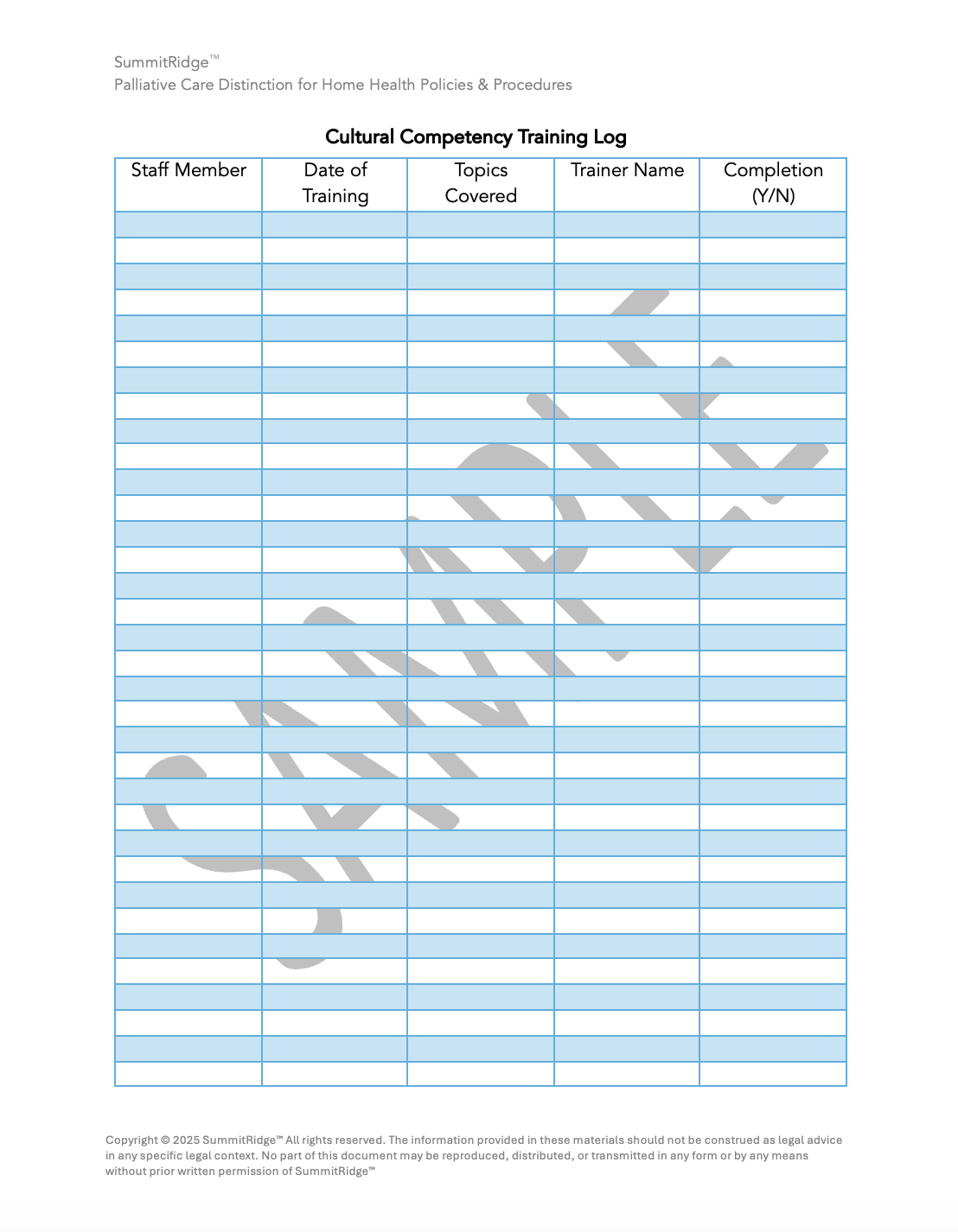Palliative Care Distinction for Home Health Policies & Procedures